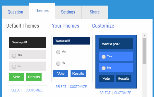 Poll Maker Themes Tab